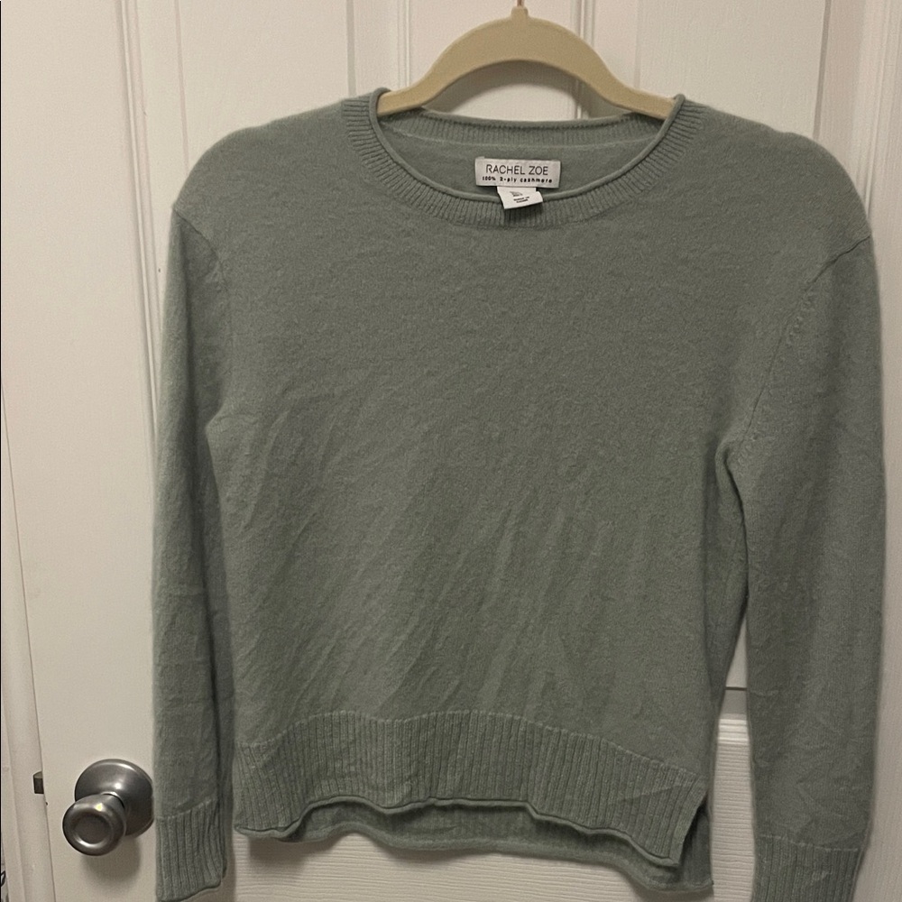 Rachel Zoe Soft Sage Cashmere Pullover Sweater